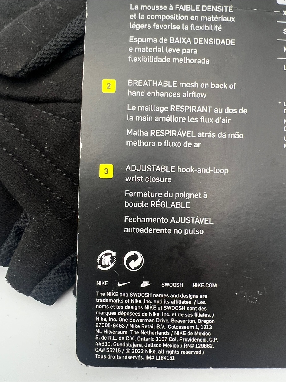 Nike Women's Black Fingerless Workout Gloves with White Swoosh - Picture 6 of 9